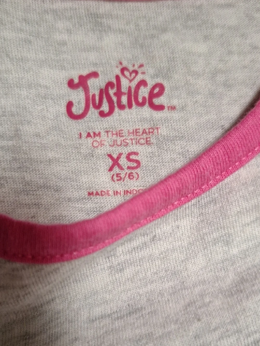 Justice Kids Grey Palm-Print Tank Top with Pink Trim